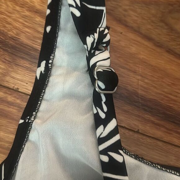 Swim solutions floral one piece swimwear bathing suit black white tropical‎ - Picture 5 of 9